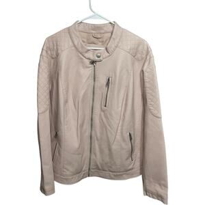 Levi’s Women’s Faux Leather Motocross Racer Jacket Light Pink Size 3X